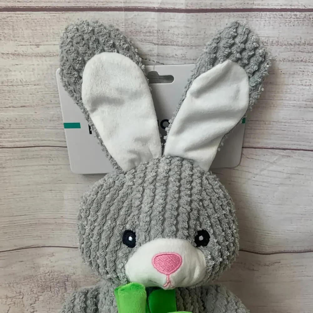 Patchwork Pet Bunny Rabbit and Carrot Dog Toy Crinkle Squeak Grunt Fetch 19